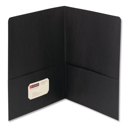 SMEAD Two-Pocket Folder, Textured Paper, Black, PK25 87853